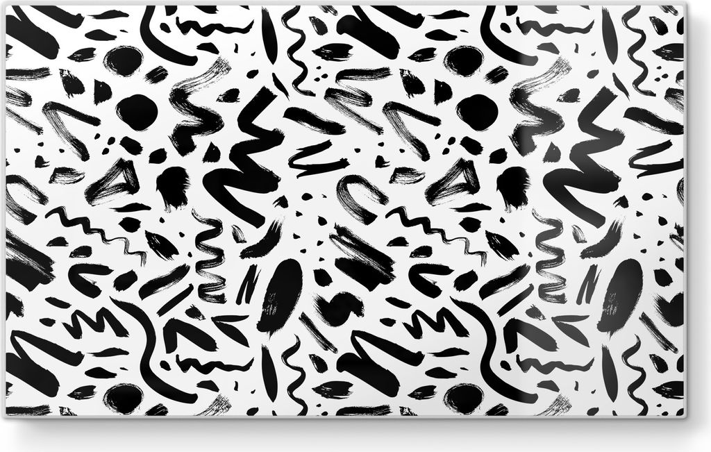 DEQORI Frühstücksbrett Glas 23x14 cm 'Kühne Abstraktion' Schneidebrett Schneideplatte
