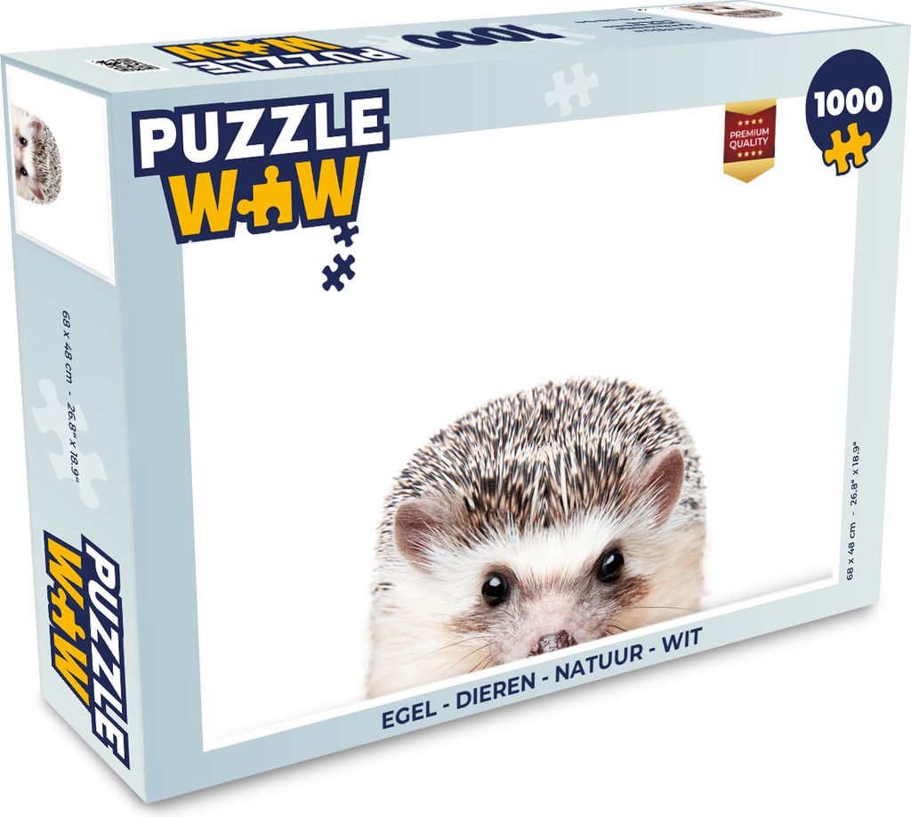 MuchoWow Puzzle 1000 Teile Igel - Tiere - Natur - Weiß - Erwachsene - Rätsel