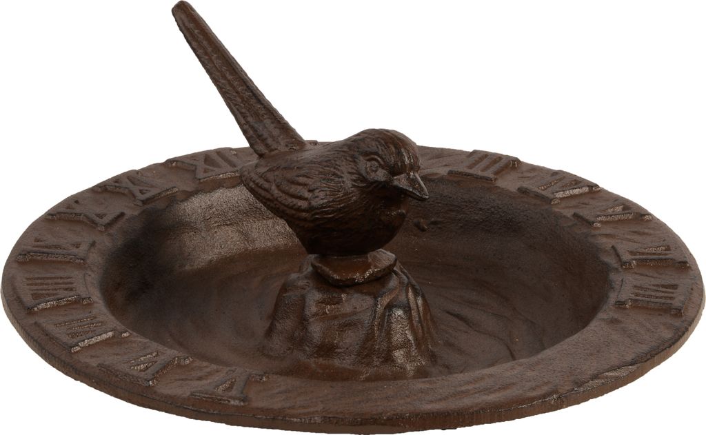 Bain d'oiseaux en fonte Cadran solaire Image du produit 