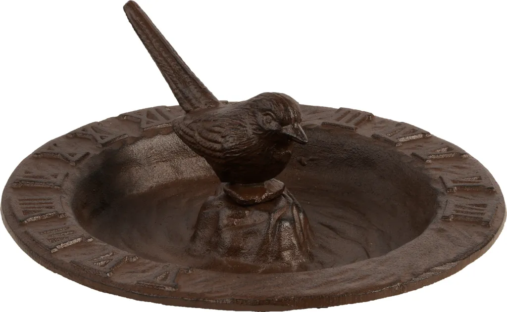 Bain d'oiseaux en fonte avec cadran solaire décoratif style antique