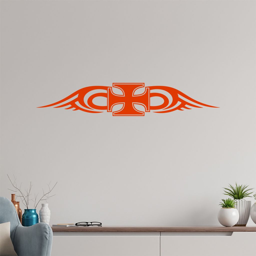 Tribal Kreuz Wandtattoo in 6 Größen - Wandaufkleber Wall Sticker - Dekoration, Küche, Wohnzimmer, Schlafzimmer, Badezimmer
