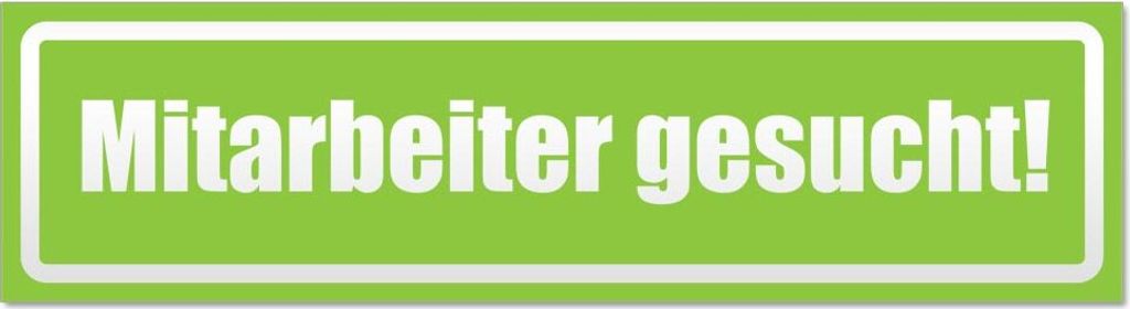Mitarbeiter gesucht invertiert Magnetschild Schild magnetisch