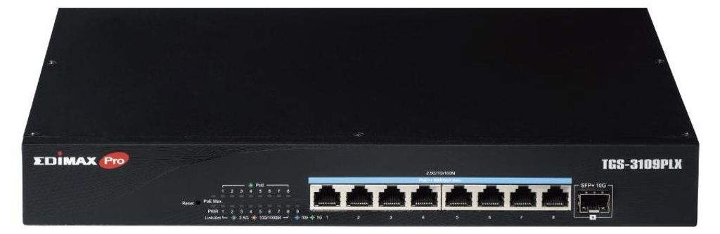 EDIMAX Switch 8x TGS-3109PLX (2.5GbE Web Smart PoE++ Switch)