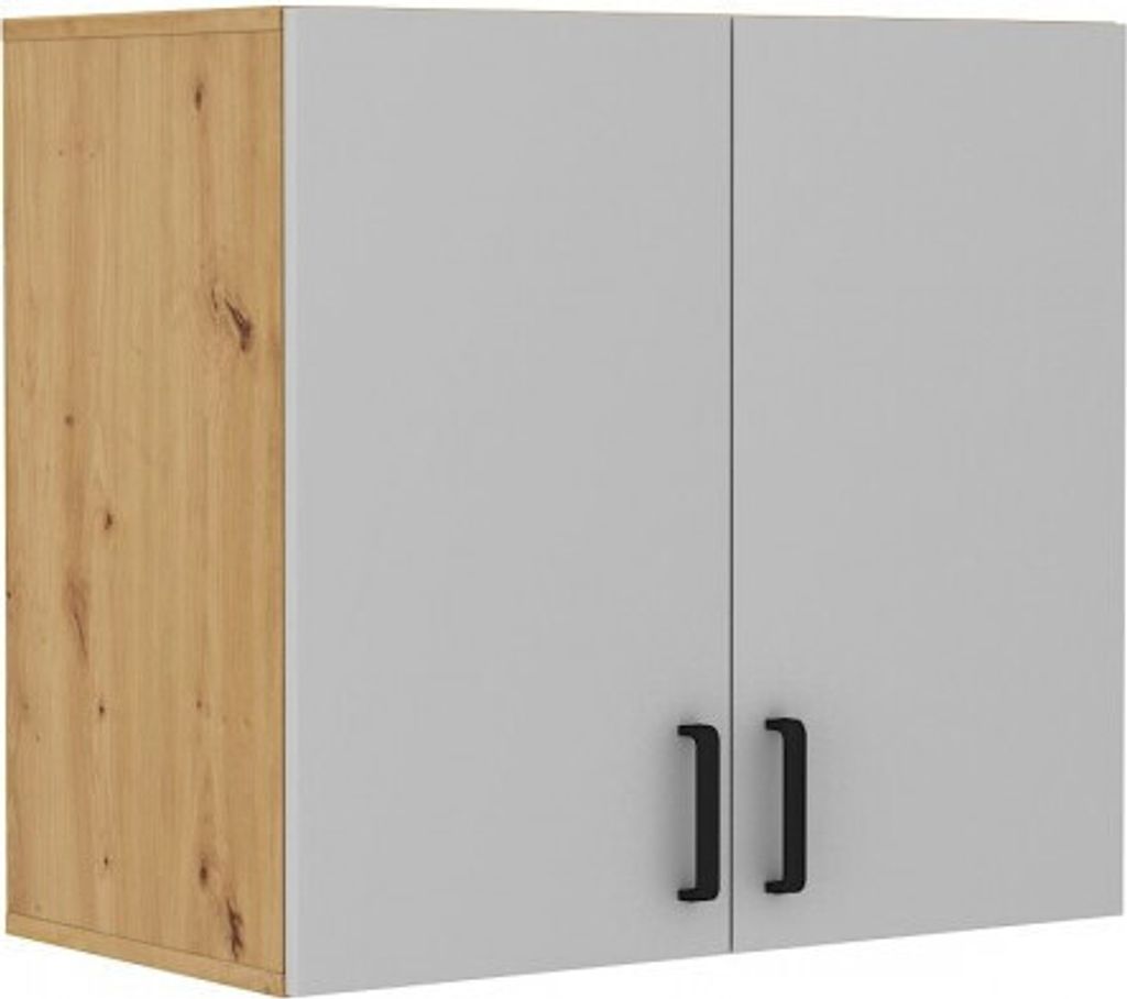 Oberer Regalschrank MABAKA – Artisan-Eiche / grau