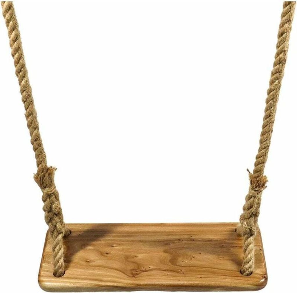 Balançoire en Bois Siège, Balançoire en Bois mit Corde Jute Durable Balançoire Arbre en Bois pour Enfants Ados Adultes V7110C (with the Ceintur...