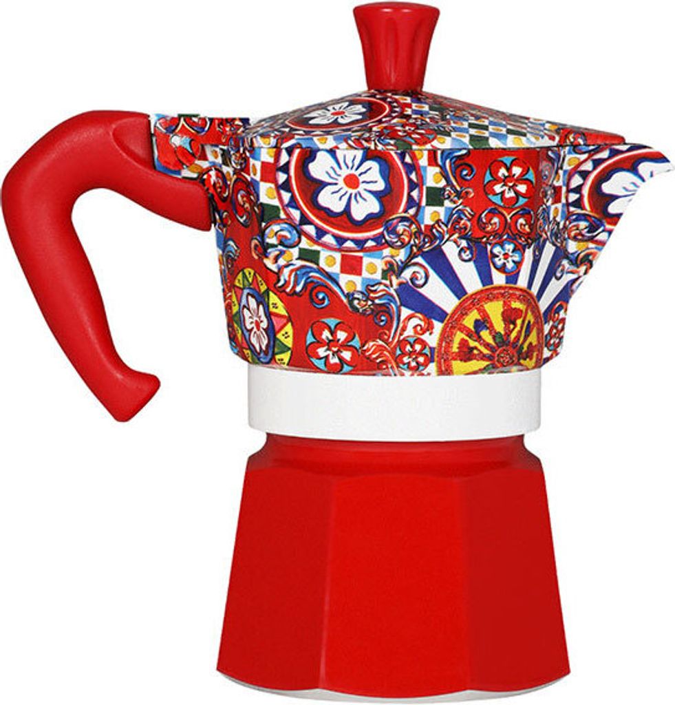 Bialetti Dolce&Gabbana Moka Express Italienische Kaffeemaschine 3 Tassen Thermoplastisches Aluminium