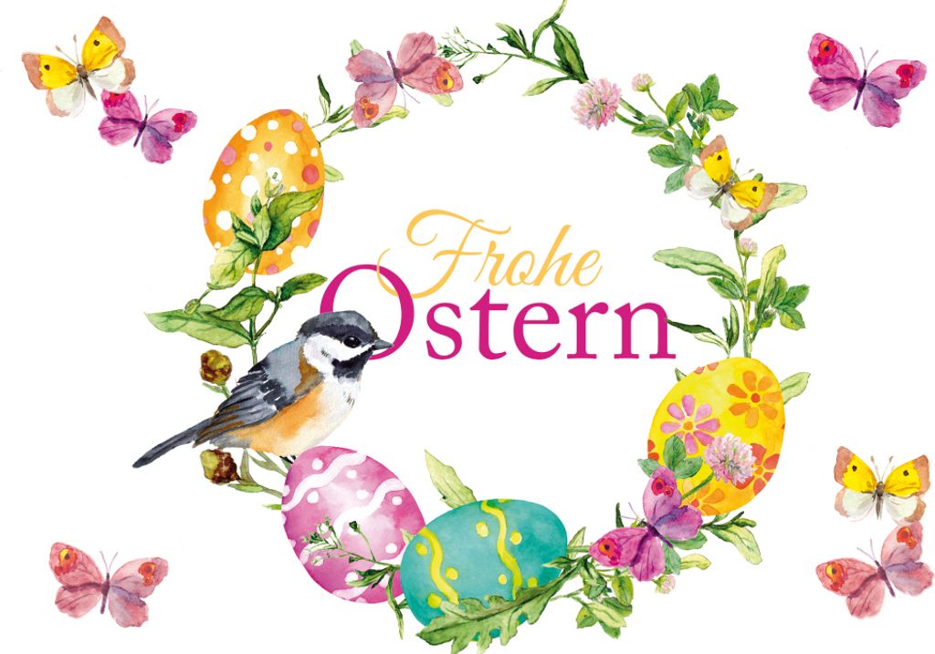 Ostern - Glückwunschkarte im Format 11,5 x 17 cm mit Produktbild 