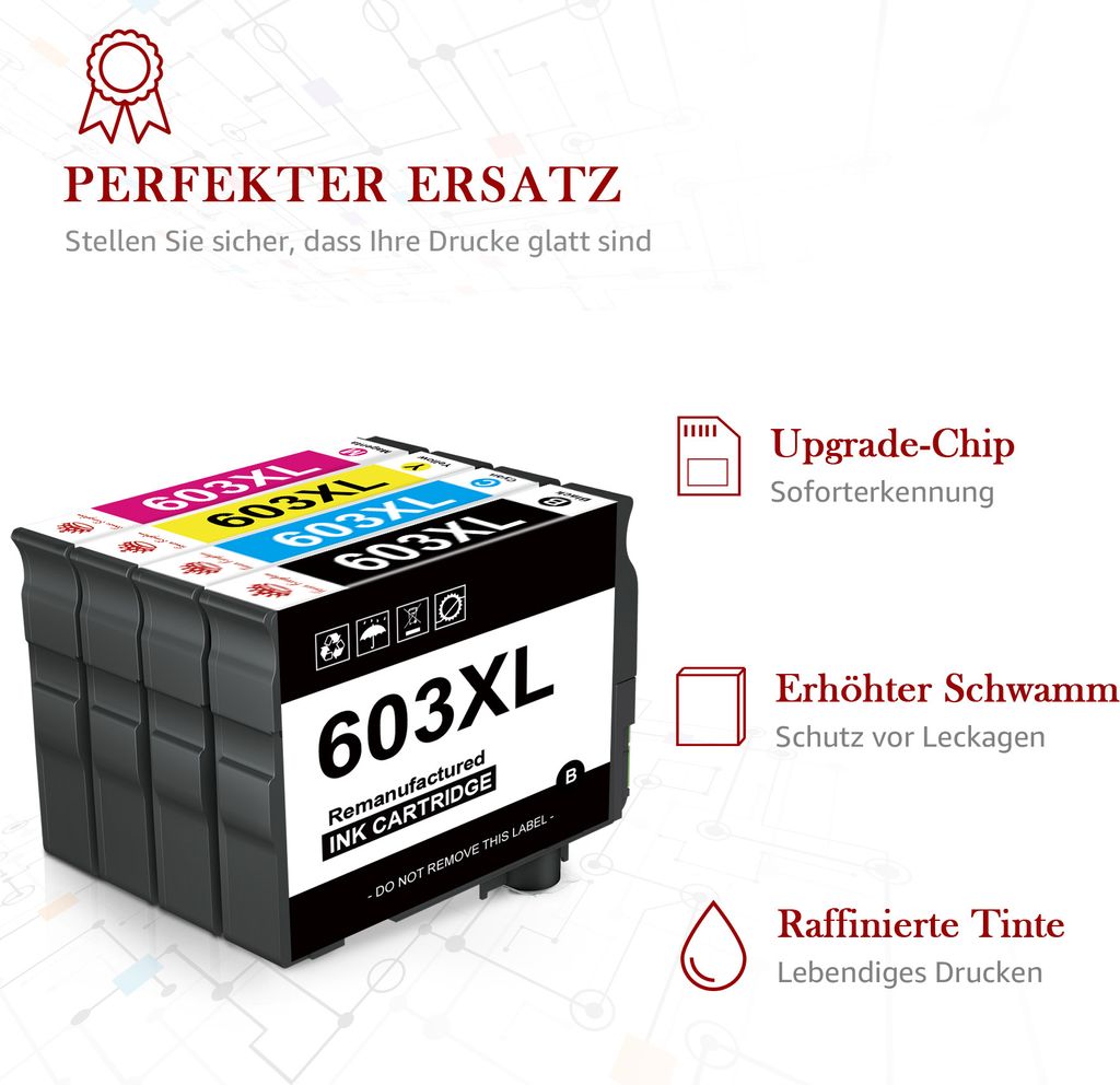 4er-Pack kompatible Epson 603XL Druckerpatronen für 603 XL Produktbild 9