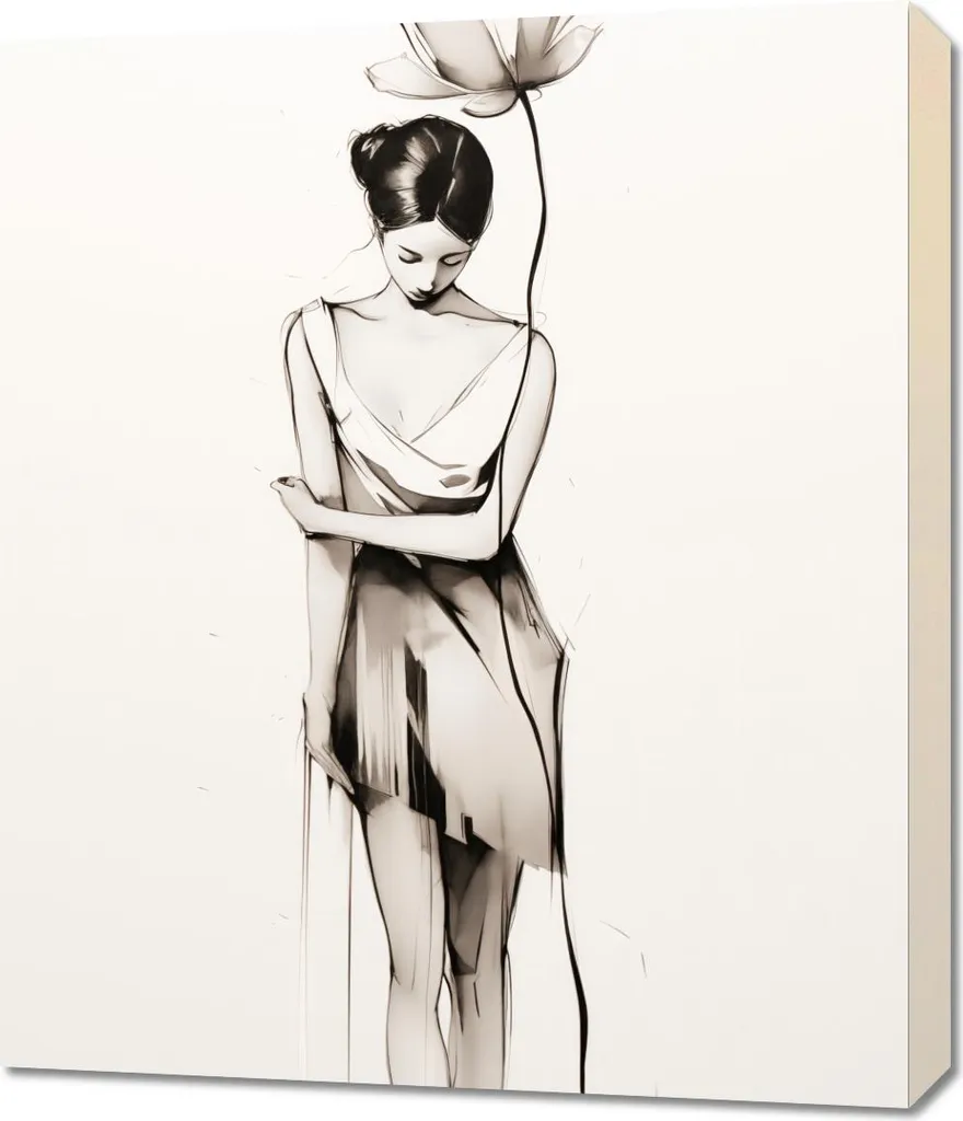 Image Muse Fleurs solitaires 60 x 70 cm - Toile Grand Format Élégante