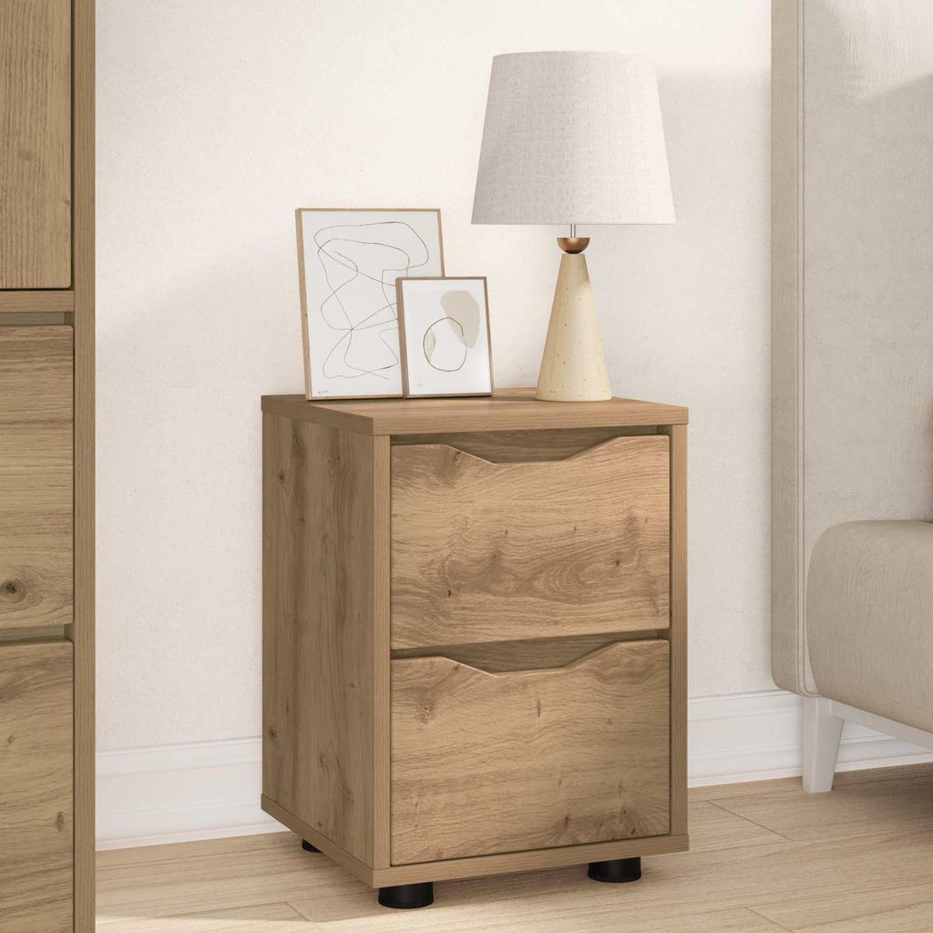 vidaXL Noční stolek Artisan dub 30,5 x 30 x 43 cm Materiál Obrázek produktu 