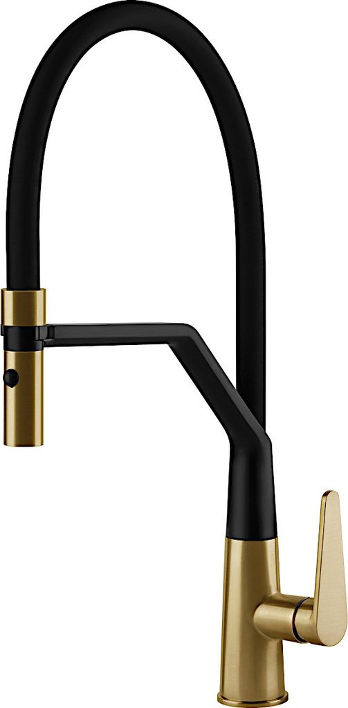 KeraDomo Armatur TONO PRO in MATTGOLD mit flexiblem Bogenauslauf / Systemceram