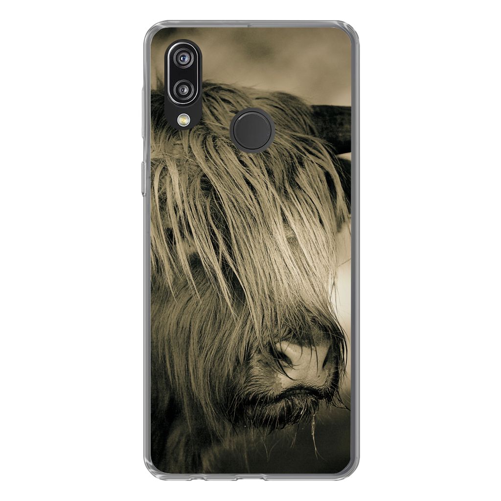 MuchoWow Handyhülle Schutzhülle Hülle für Huawei P20 Lite (2020) Schottischer Highlander - Tiere - Haare Silikon Softcase Handy Hülle - Kart...