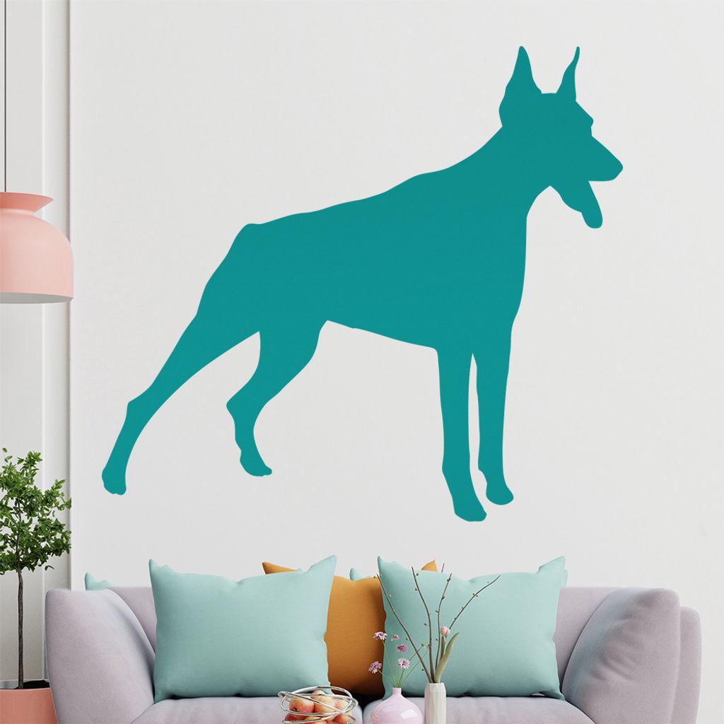 KIWISTAR Dobermann Silhouette Wandtattoo in 6 Größen - Wandaufkleber Wall Sticker - Dekoration, Küche, Wohnzimmer, Schlafzimmer, Badezimmer