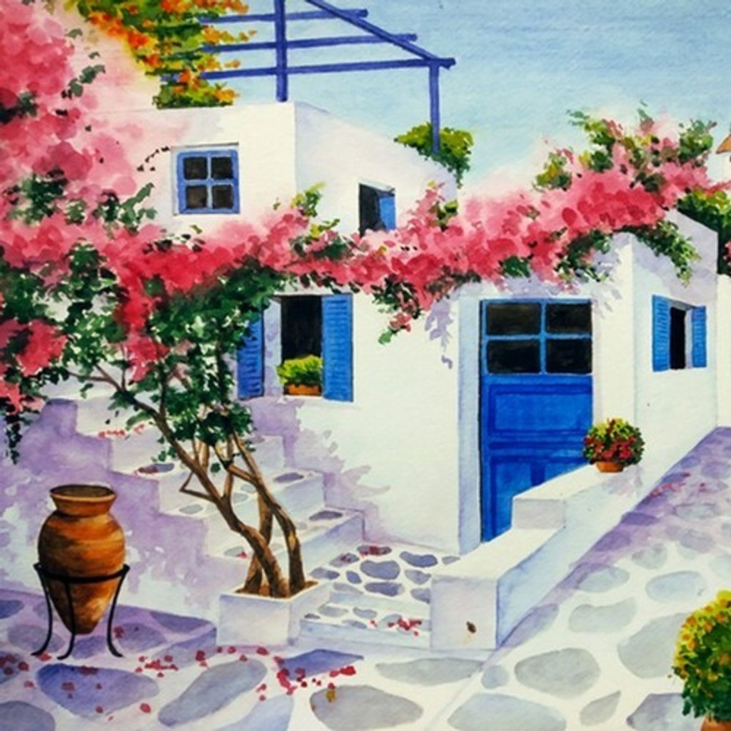 Servietten Papier 33x33cm 3-lagig Haus in Griechenland 20 Produktbild 