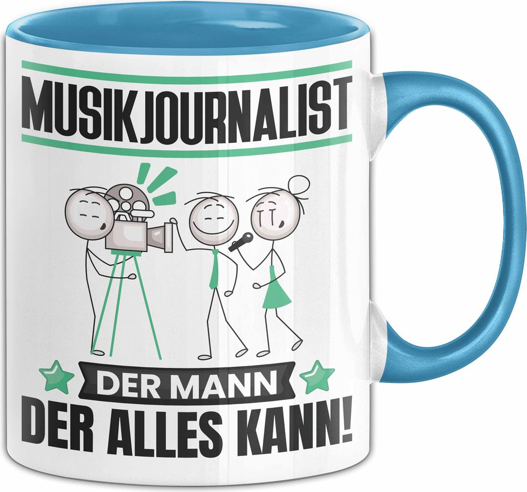 Musikjournalist Tasse Geschenk für Musikjournalist Der Mann Der Alles Kann Geschenkidee zum Geburtstag (Blau)