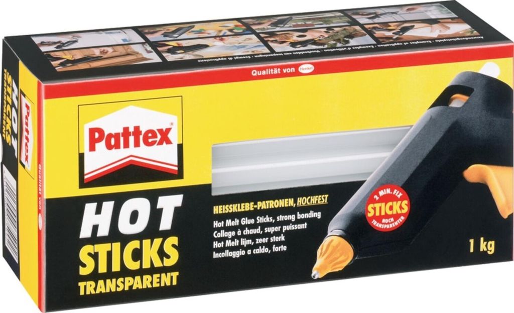 Pattex Schmelzklebstoff transparent hochfest 1kg Paket 1kg Produktbild 