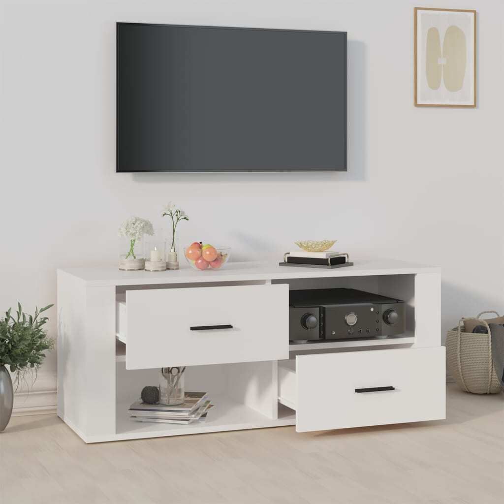 Maison Exclusive - TV-Schrank Weiß 100x35x40 cm Holzwerkstoff