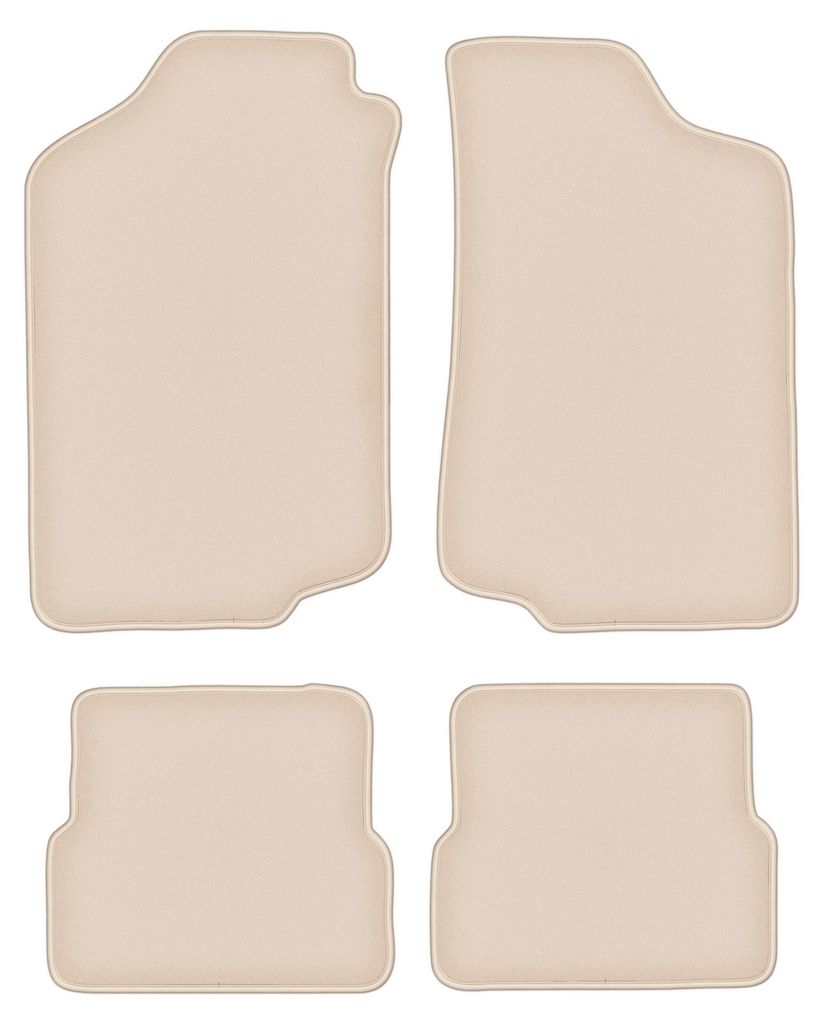 DURBAN Beige Velours-Fußmatten-Set für Volkswagen Jetta II Limousine (1984-1992)