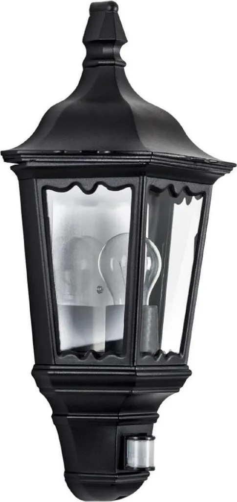 Éclairage Terrasse et Jardin Noir Art Nouveau avec Détection 50 cm