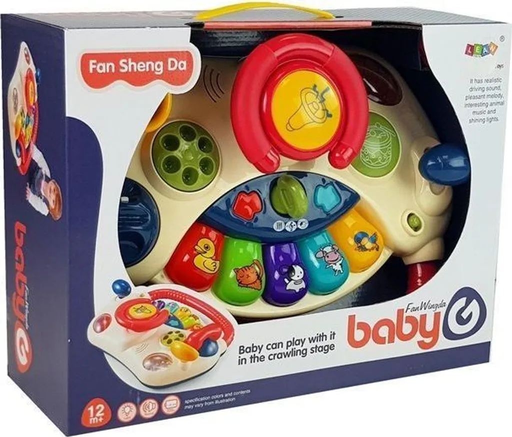 Volant interactif multifonction éducatif pour enfant en bleu et rouge - 4