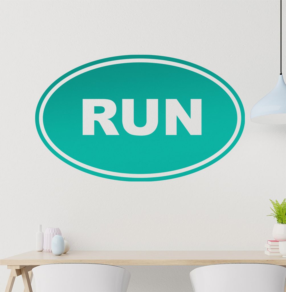run Wandtattoo in 6 Größen - Wandaufkleber Wall Sticker - Dekoration, Küche, Wohnzimmer, Schlafzimmer, Badezimmer