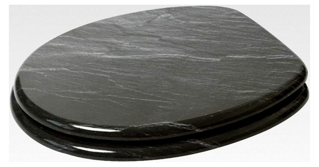 WC-Sitz ohne Absenkautomatik, verschiedene schwarze Toilettendeckel verfügbar, hochwertige und stabile Holzqualität (Granit)