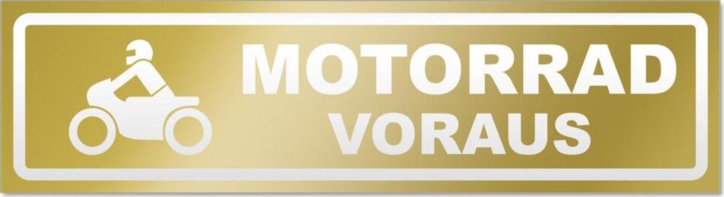 Motorrad voraus Motiv 2 invertiert Magnetschild Schild magnetisch
