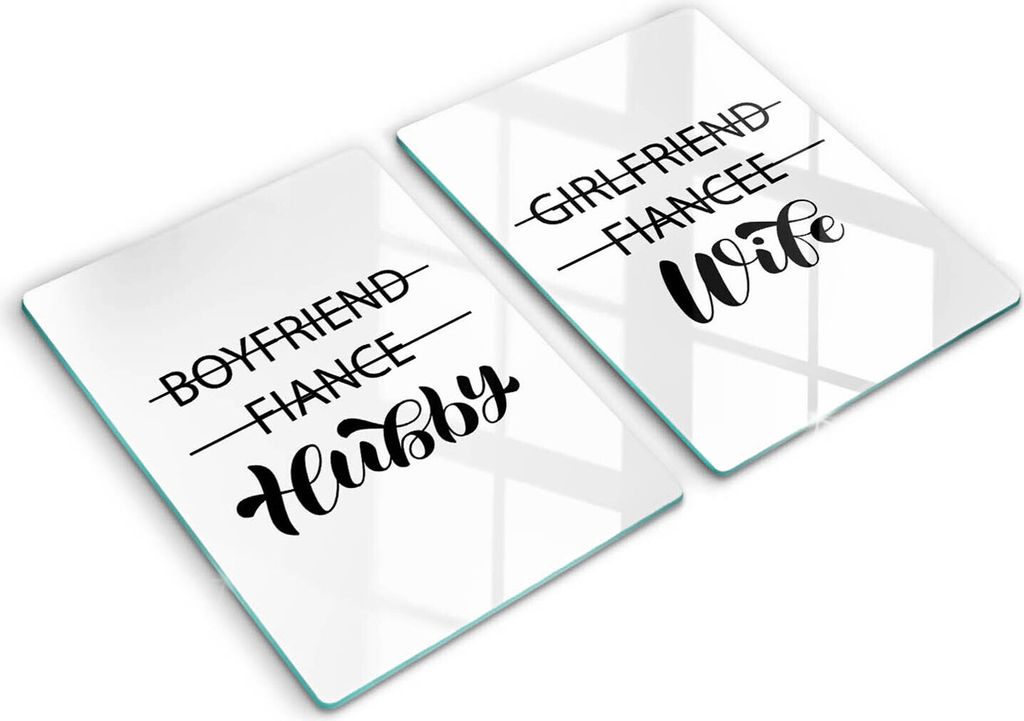 Abdeckung Glas - Küchenabdeckung - 2x40x52 cm - Abdeckplatte -Inschrift, Satz, Muster