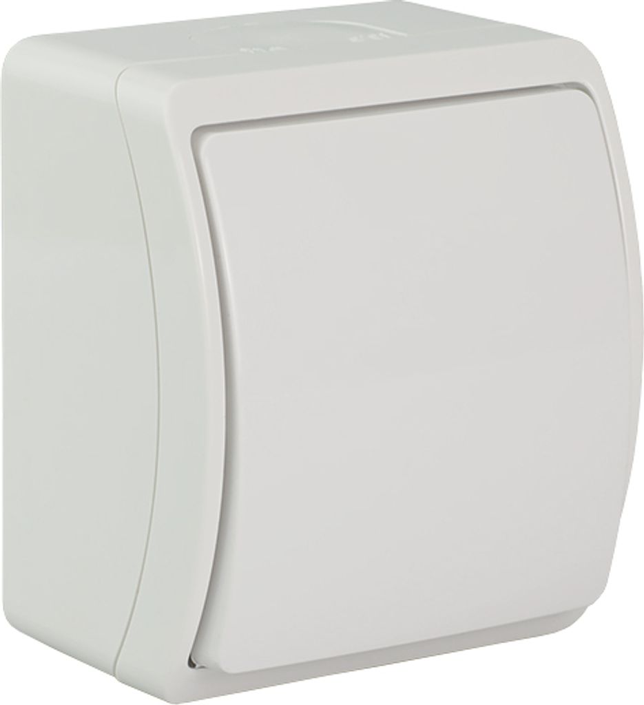 Wandschalter Lichtschalter universal Aufputz Außenbereich Feuchtraum weiß IP44