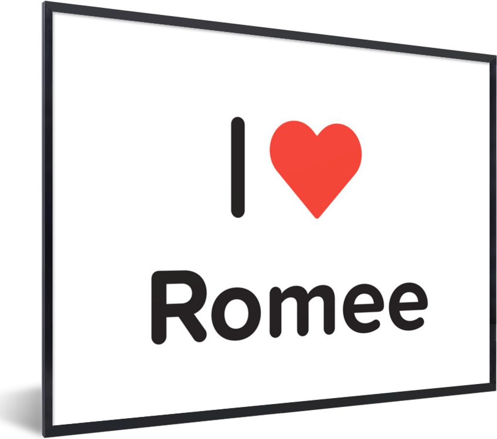 MuchoWow Gerahmtes Poster Ich liebe - Romee - Mädchen 80x60 cm - Poster mit Schwarzem Bilderrahmen Wandposter Rahmen Foto Bilder - Schwarzem - M...
