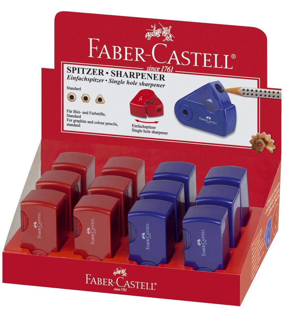 FABER-CASTELL Klappspitzdose Sleeve Mini rot/blau Image du produit 
