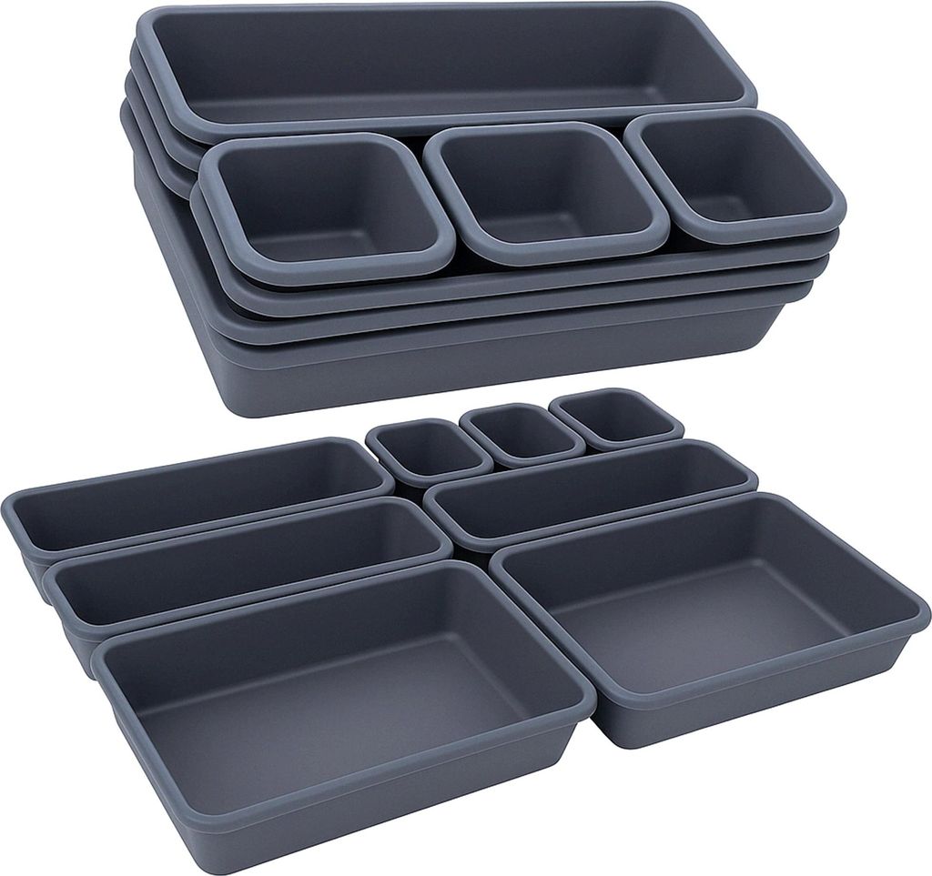 Modularer Schubladenorganisator Modulare Schubladeneinsätze Satz Von 8 Stück Graphit