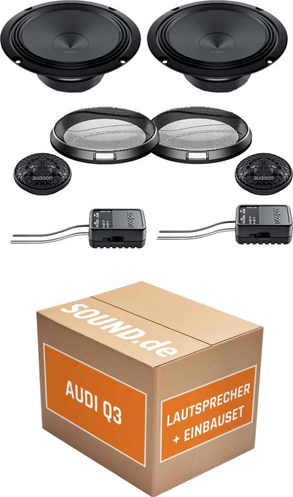 Lautsprecher Boxen Einbaupaket vorne Audison APK-165 passend für Audi Q3 8U | 2x Tief-Mitteltöner 2x Hochtöner