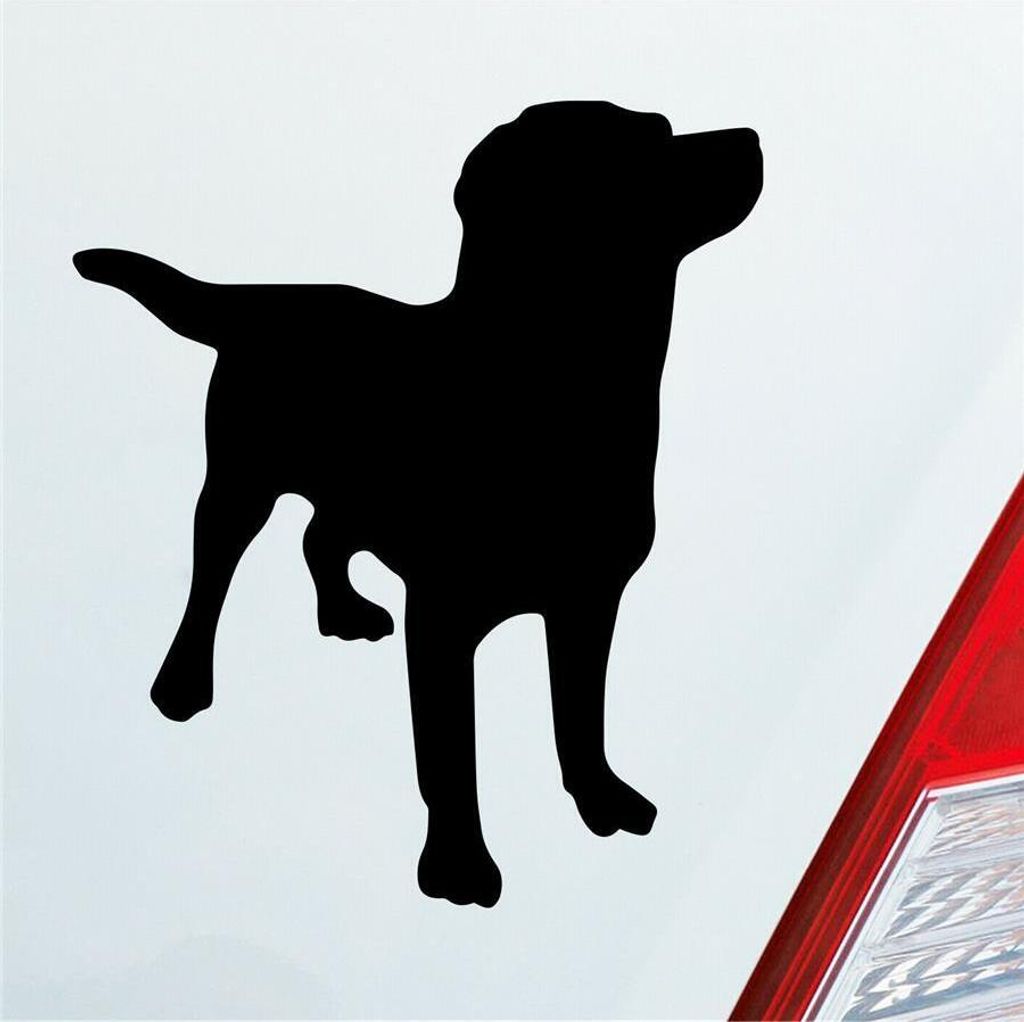 Auto Aufkleber Labrador Labbi Retriever Dog Hund Dog Tier 10x12 cm Schwarz Glanz Sticker Heckscheibenaufkleber