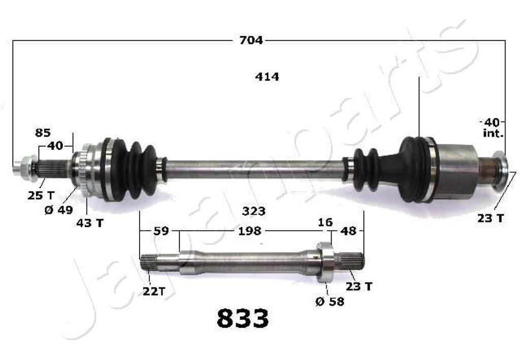 JAPANPARTS GI-833 Antriebswelle Vorne Rechts für SUZUKI SWIFT III (MZ, EZ)