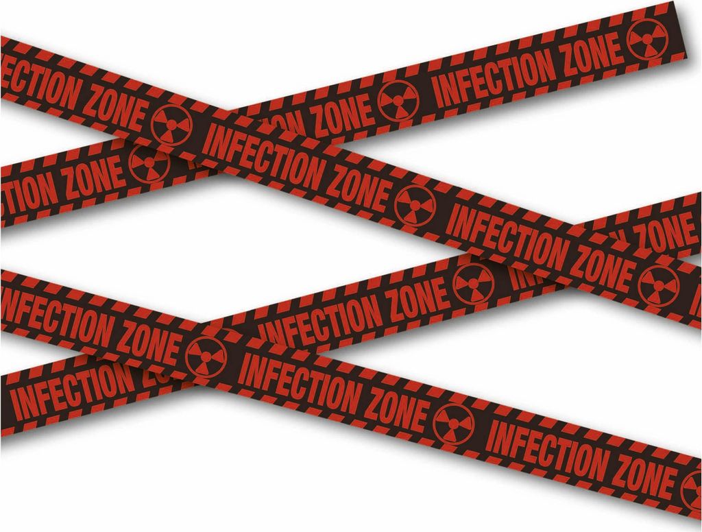 Dekorationsbanner Infection Zone 6m Warnband für Halloween Deko - Einheitsgröße