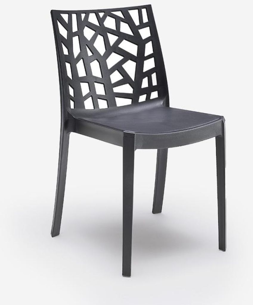 Moderner stapelbarer Bar-Garten-Restaurant-Stuhl Matrix BICA - Schwarz