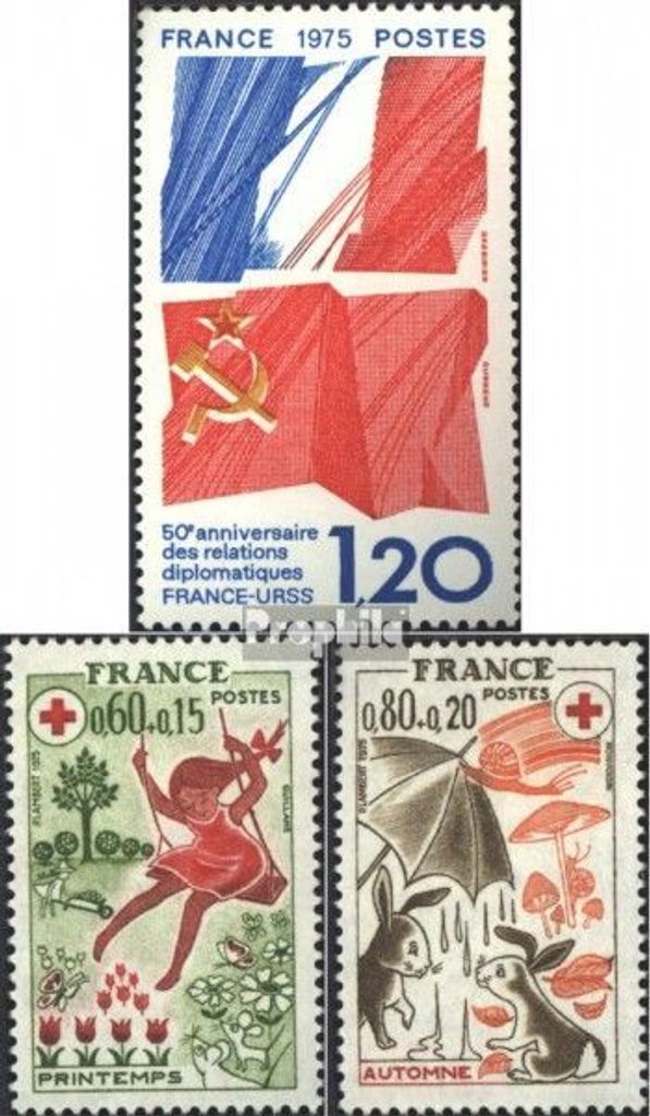 Briefmarken Frankreich 1975 Mi 1941,1942-1943 (kompl.Ausg.) postfrisch UdSSR