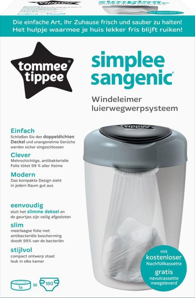 TOMMEE TIPPEE Windeleimer Simplee Sagenic grau Produktbild 
