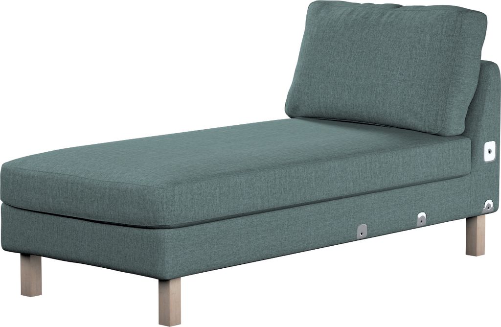 Dekoria Bezug für Karlstad Recamiere Zustellsofa, kurz, grau- blau, Bezug für Karlstad Recamiere Zustellsofa