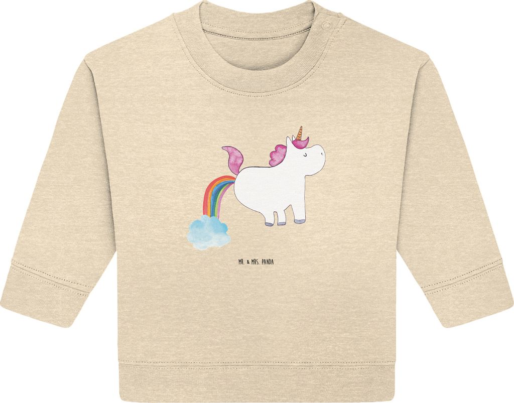 Mr. & Mrs. Panda Organic Baby Pullover Einhorn Pupsen 24. - 36. Monat - Natural Raw - Geschenk, Glitzer, Regenbogen, Lustig, Bullover, Unicorn, Fre...