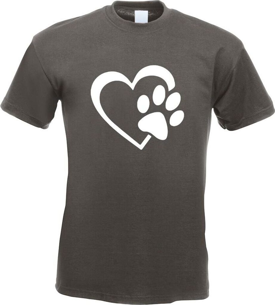 Kiwistar - T-Shirt - Graphit - Herz für Tiere Motiv Bedruckt Funshirt Design Print - mit Motiv Bedruckt - Funshirt Design - Sport - Freizeit - Her...