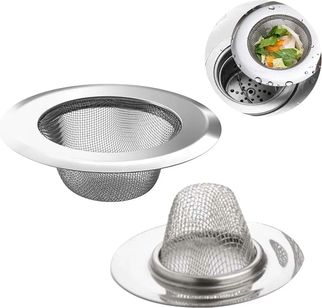 2 Stück Abflusssieb Edelstahl, Löcher Waschbecken Sieb, Abflusssieb Dusche, Waschbecken Sieb Aus Edelstahl, Haarsieb Dusche, Abfluss Siebe