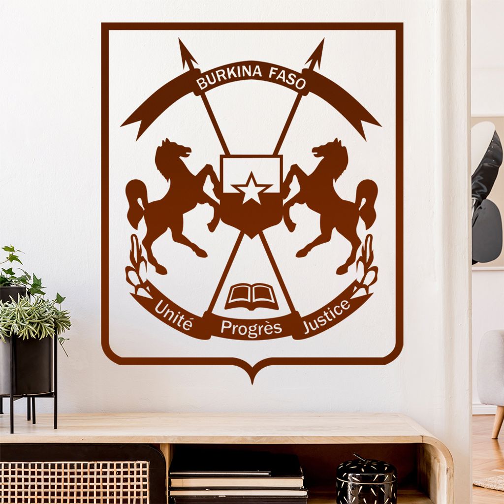 Burkina Faso Wappen Wandtattoo Wandaufkleber Wall Sticker - Dekoration, Küche, Wohnzimmer, Schlafzimmer, Badezimmer