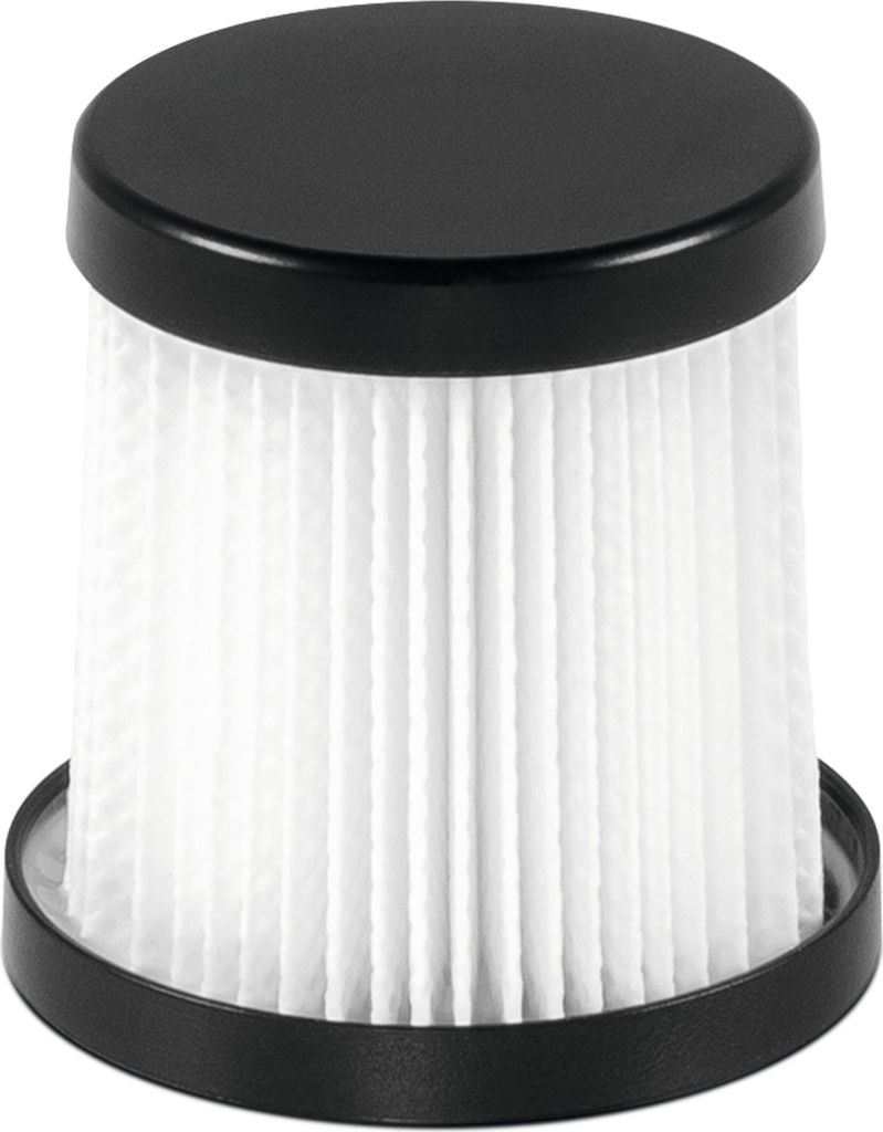 A close-up studio shot of a vacuum cleaner filter.
