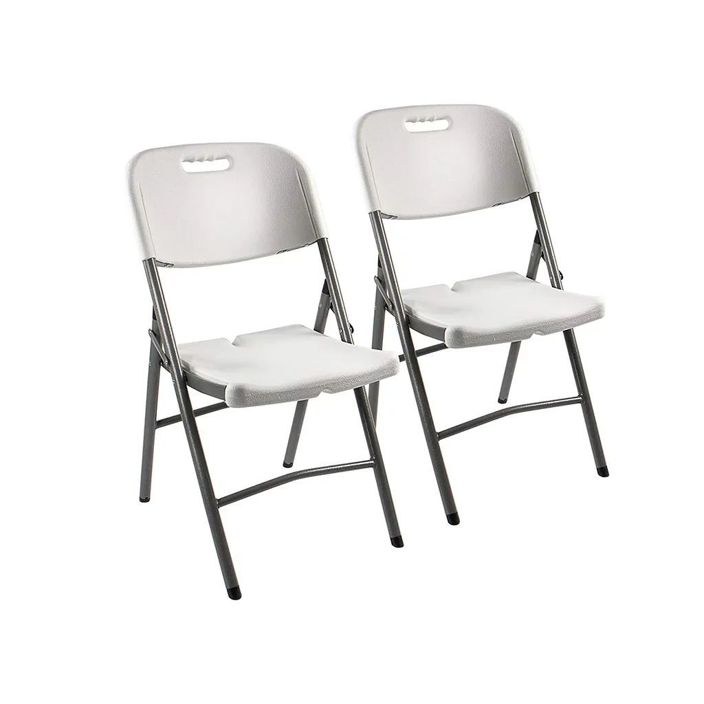 Chaise pliante pour balcon et réception lot de 2 sièges d'appoint blanc