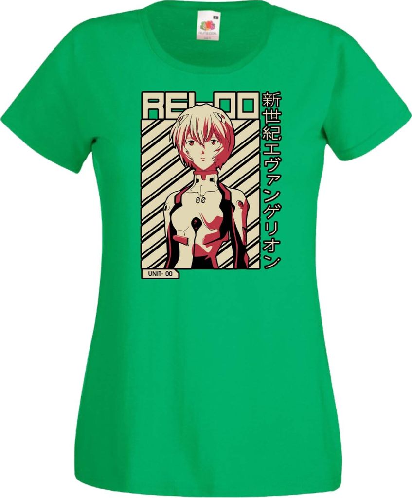 Damen T-Shirt Anime Manga Neon Anime Genesis Manga Evangelion Rei Ayanami 03 Ayanami, Lady S / Grün
