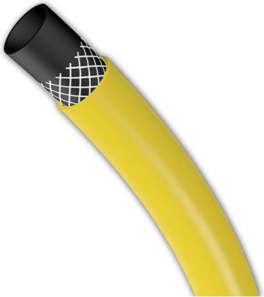 Tuyau d'Arrosage 50m Anti-Torsion Jaune 1/2 Pouce Finis les Noeuds !