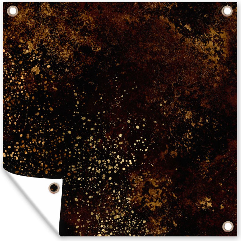 MuchoWow 100x100 cm Outdoor-Poster Gartendeko Sichtschutz Garten Poster für den Garten Schwarz - Gold - Farbe