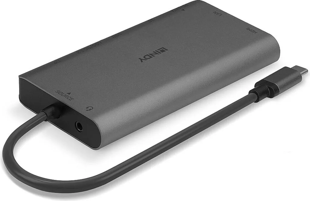 Lindy DST-Mini XT Mini Dock USB-C 4K HDMI DP PD 100W, Noir - 3